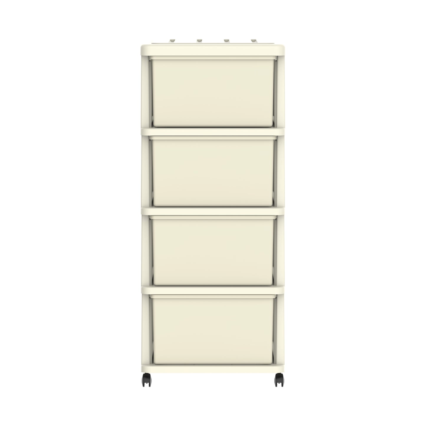 Cedargrain 4 Tiers Storage Cabinet with Drawers & Wheels