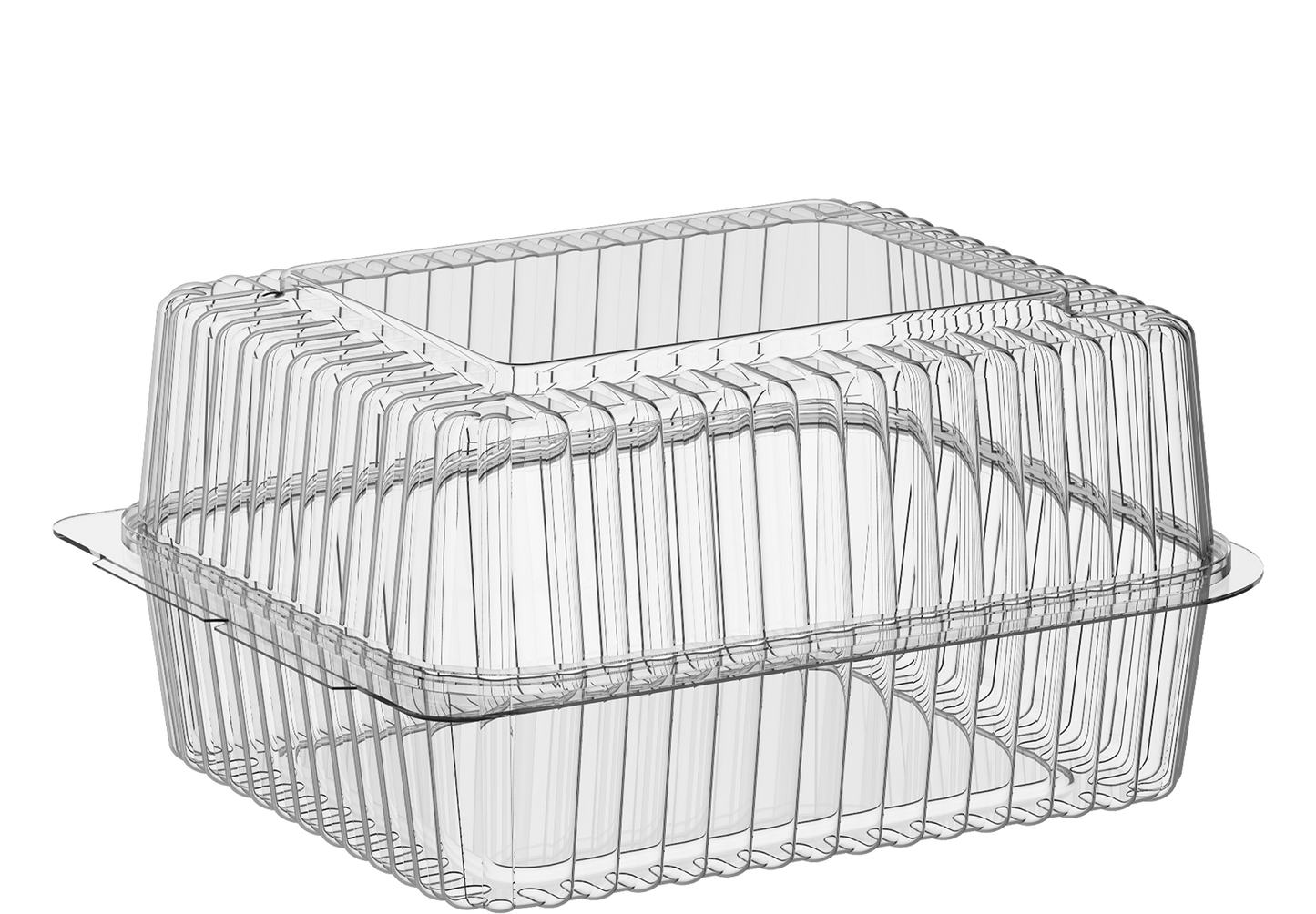 44 oz Carton of 125 Hinged Dome Plastic Containers