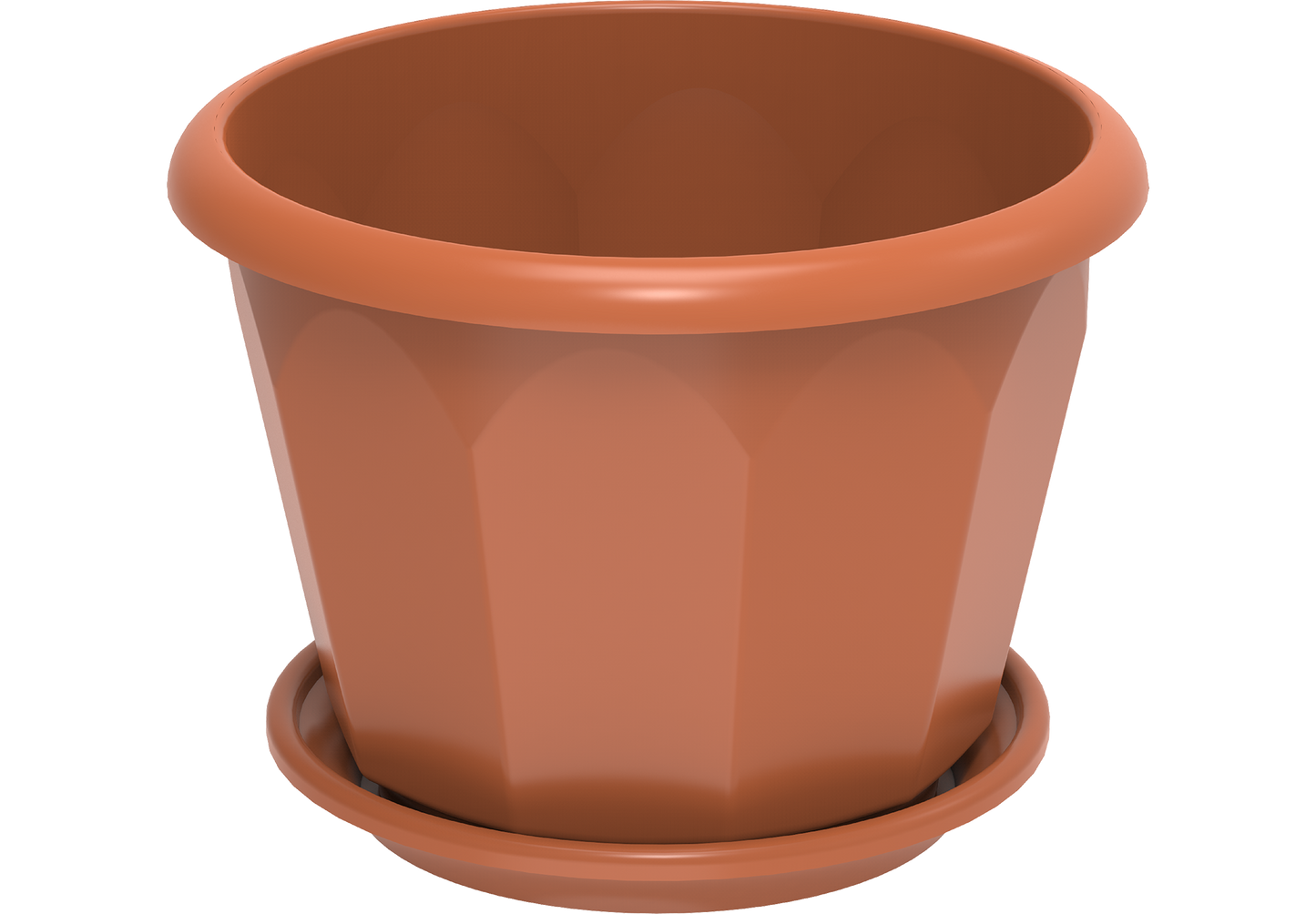 13" Hexagonal Flowerpot with Tray