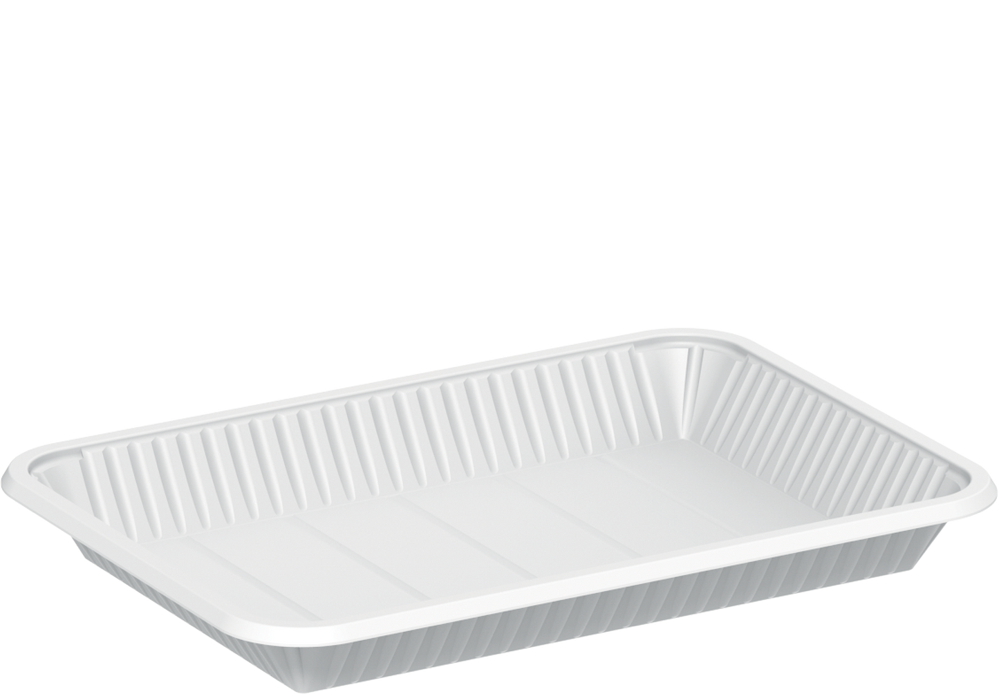 1430 ml White Plastic Rectangular Trays 10 kg