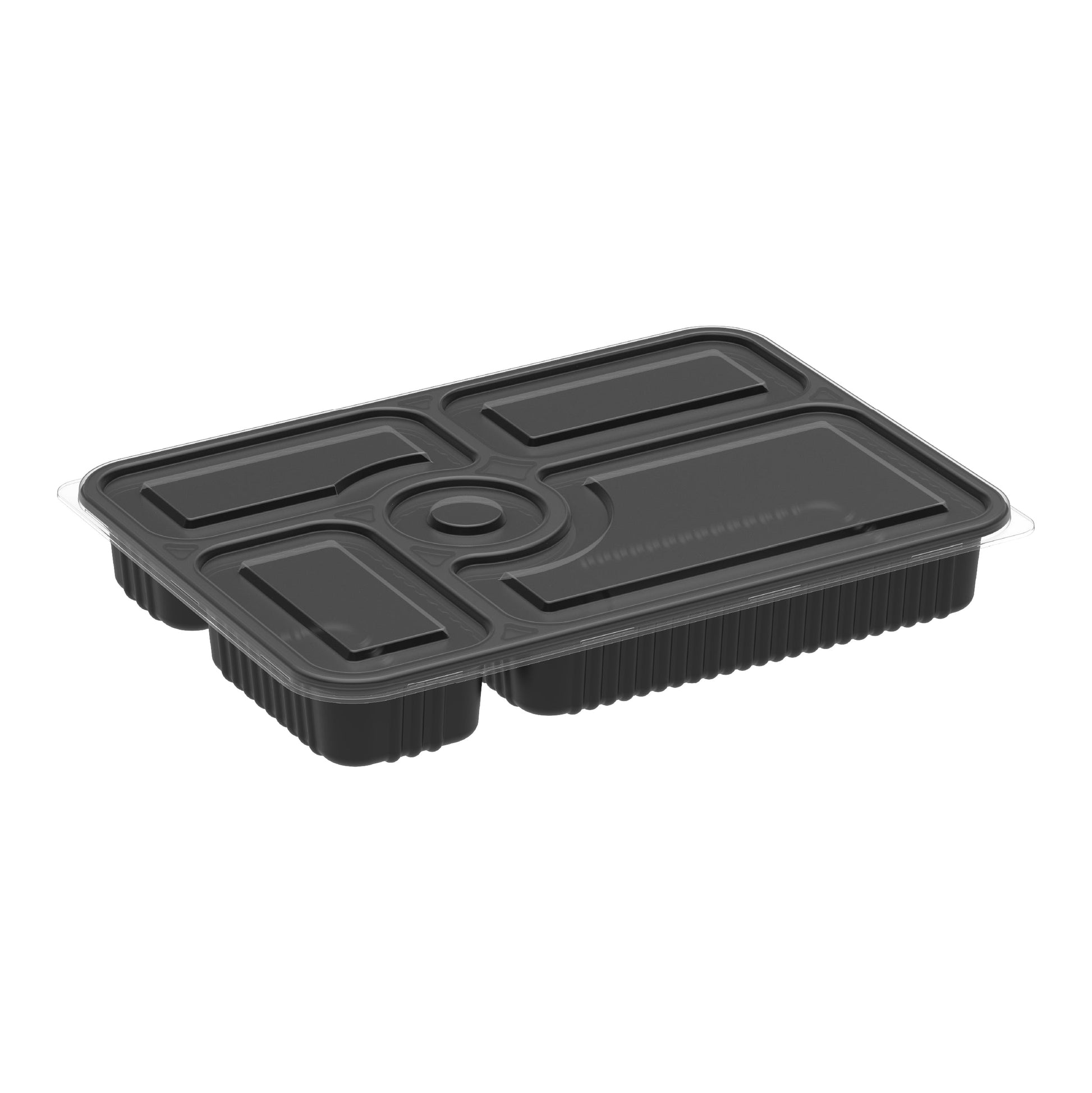  Plastic Meal Trays with Lid 5 Compartments-Cosmoplast Oman