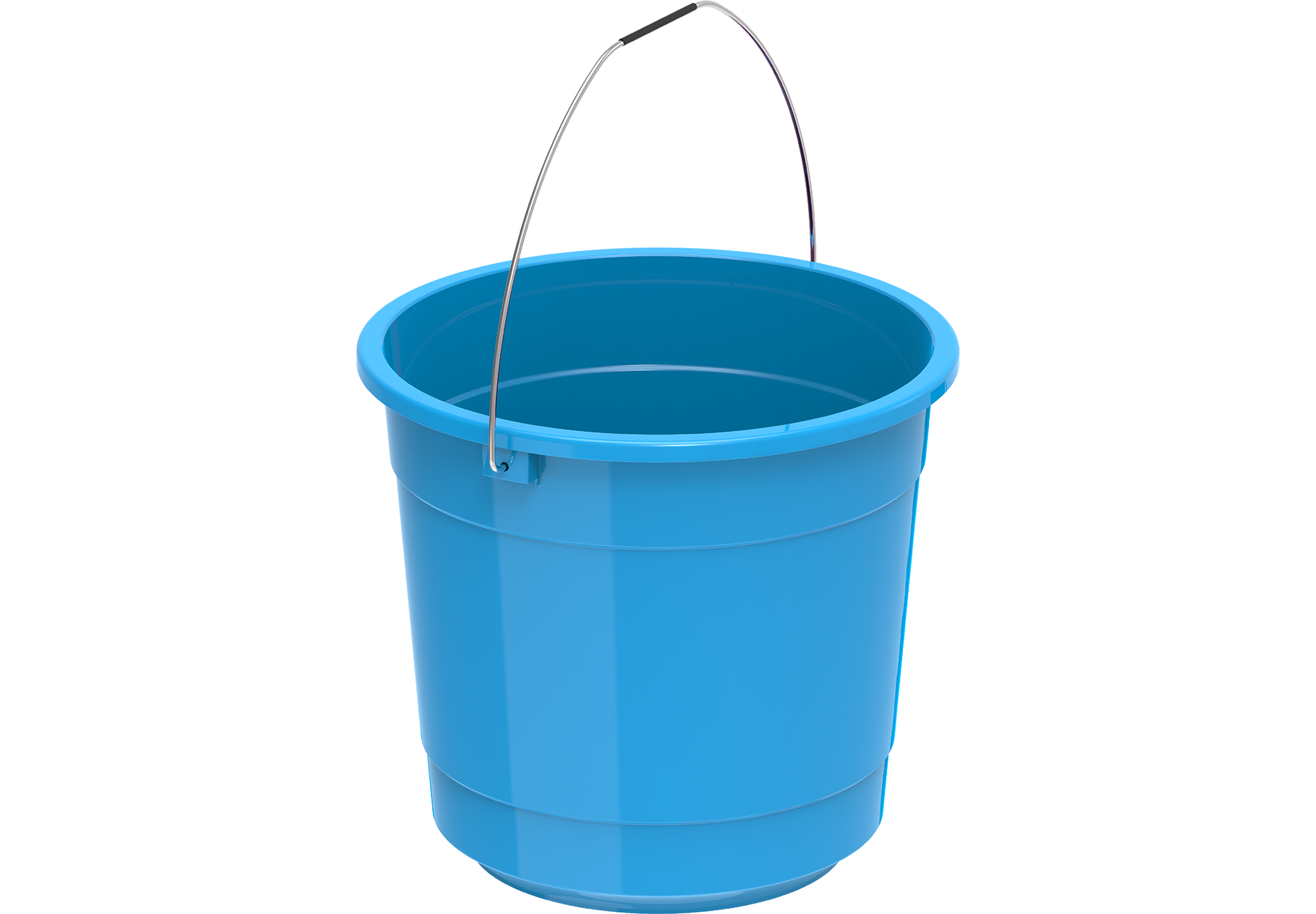 Plastic Bucket with Steel Handle