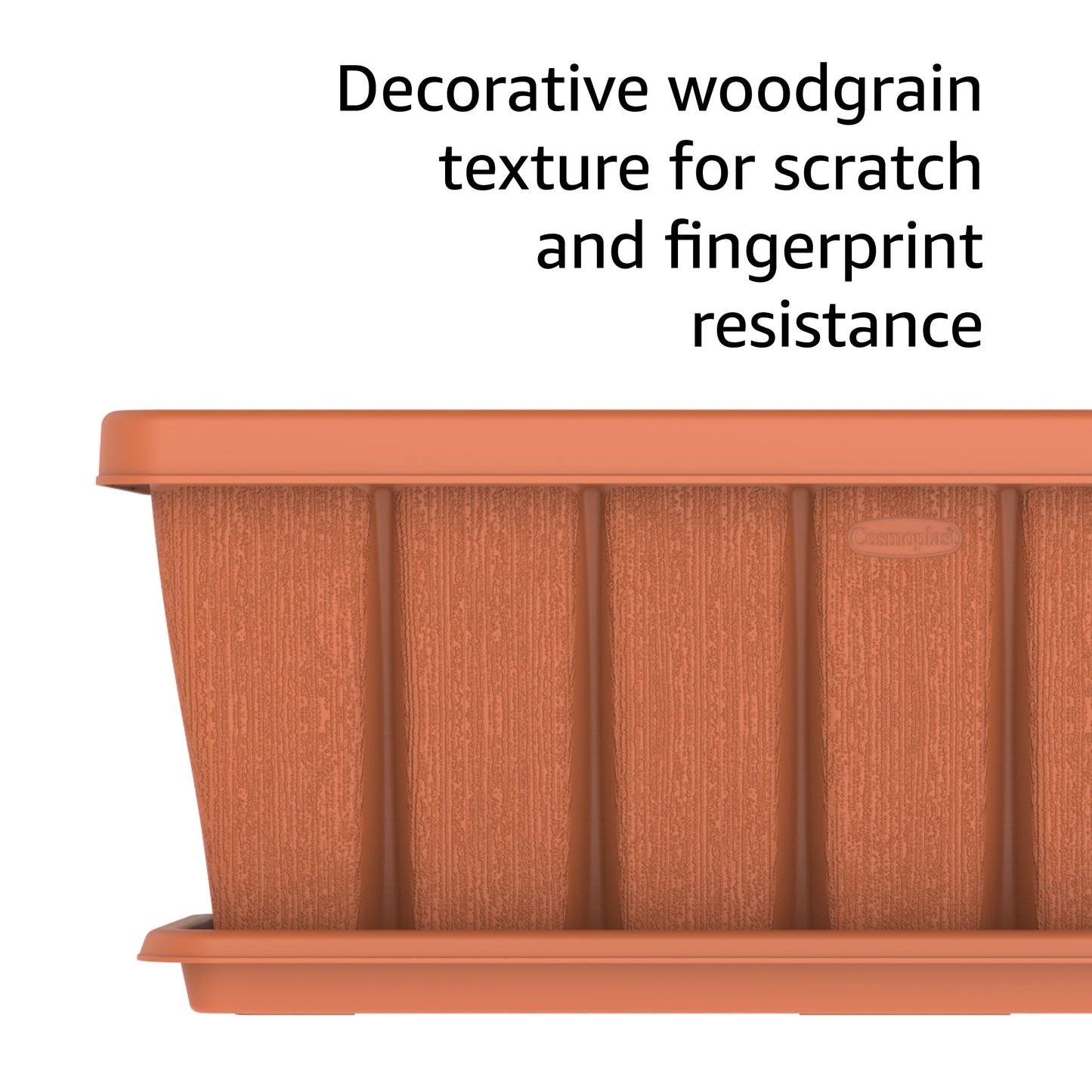 30" Cedargrain Rectangular Planter with Tray