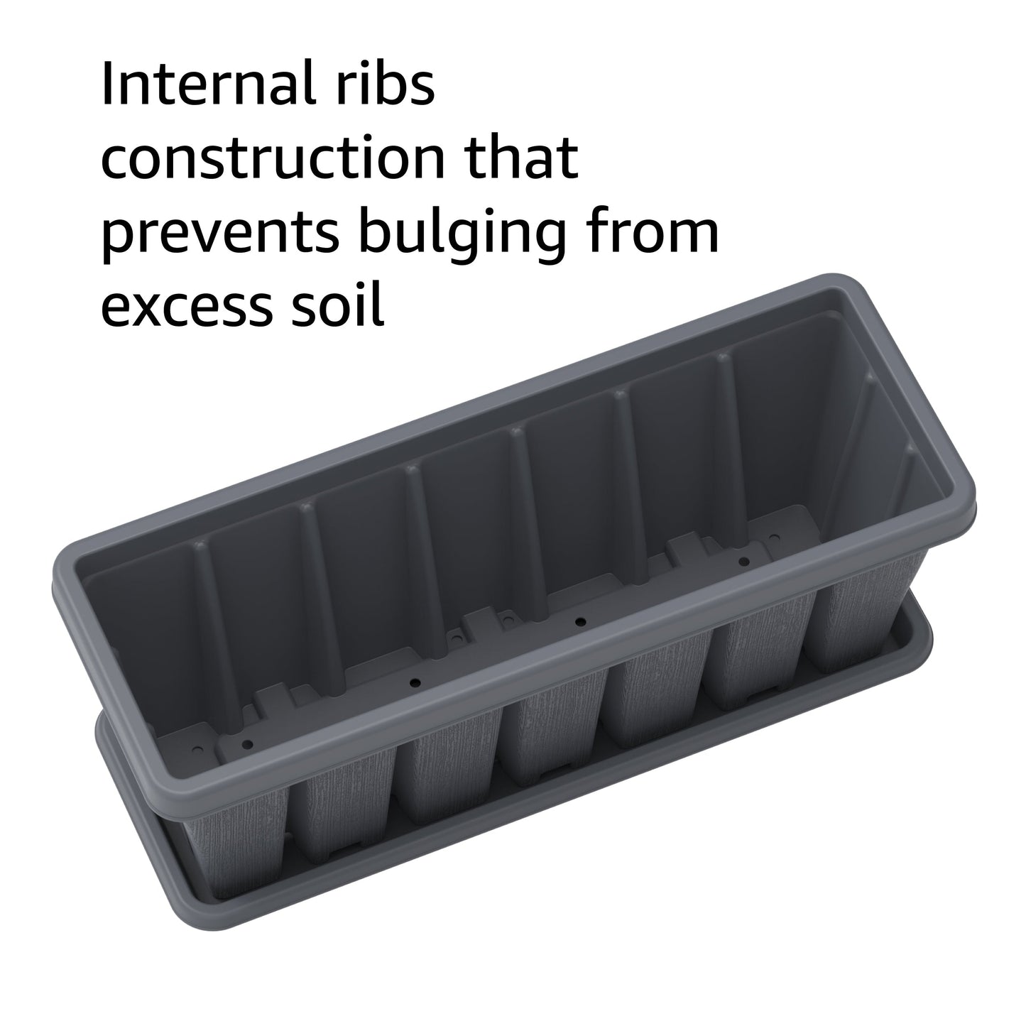 30" Cedargrain Rectangular Planter with Tray