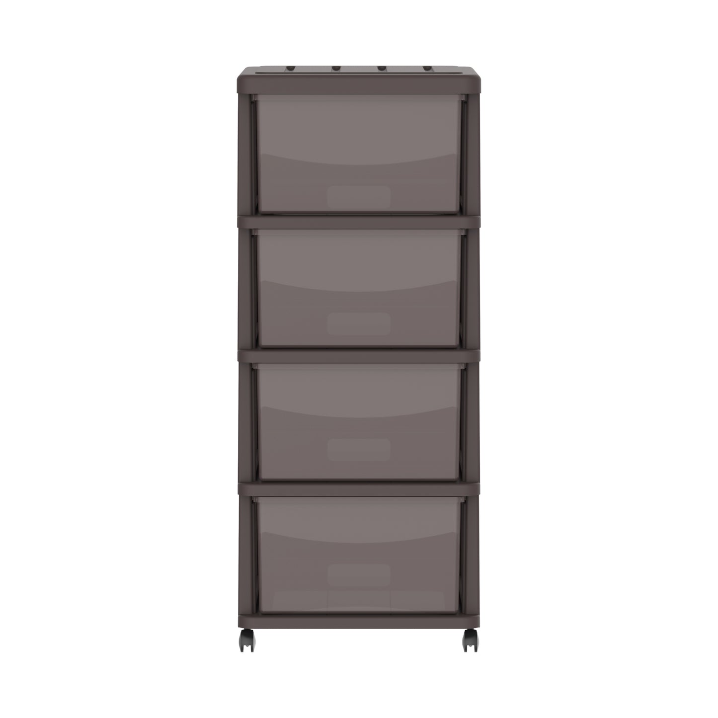 Cedargrain 4 Tiers Storage Cabinet with Drawers & Wheels