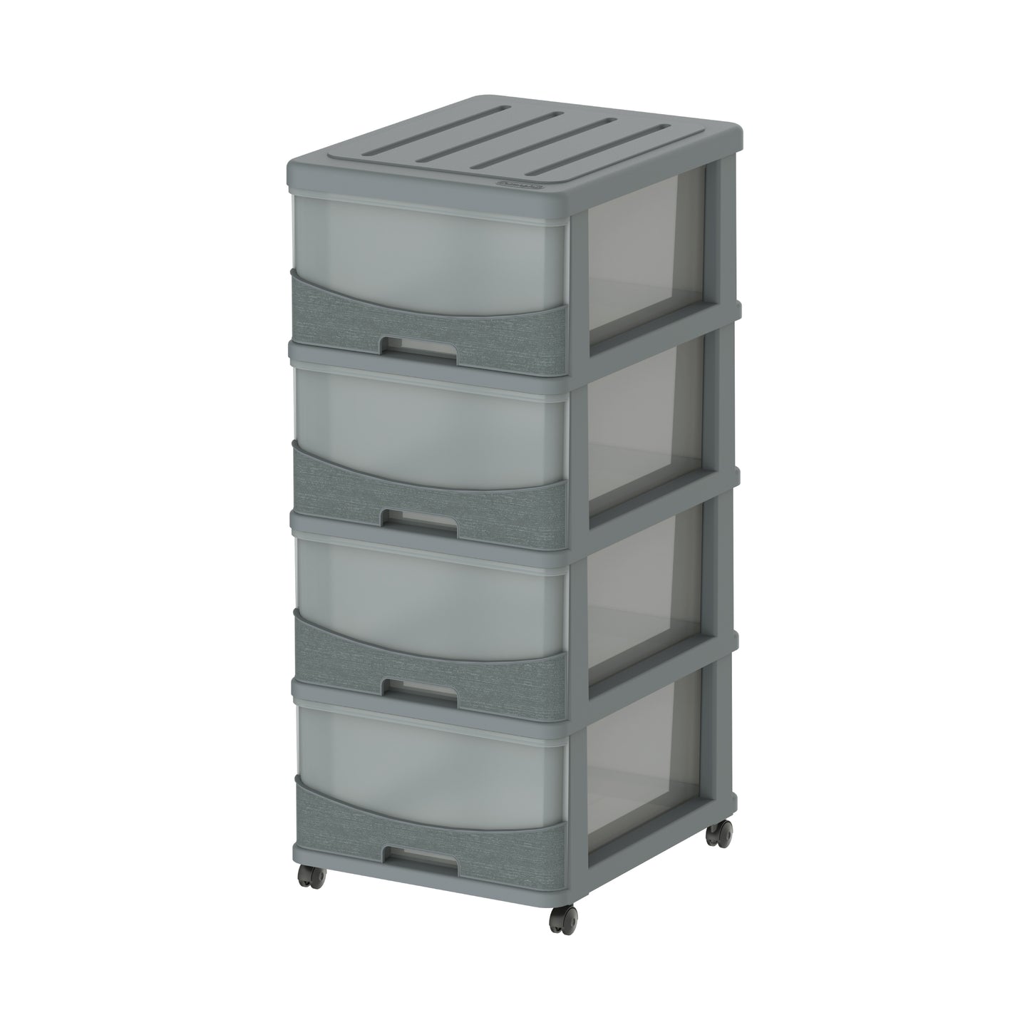 Cedargrain 4 Tiers Storage Cabinet with Drawers & Wheels