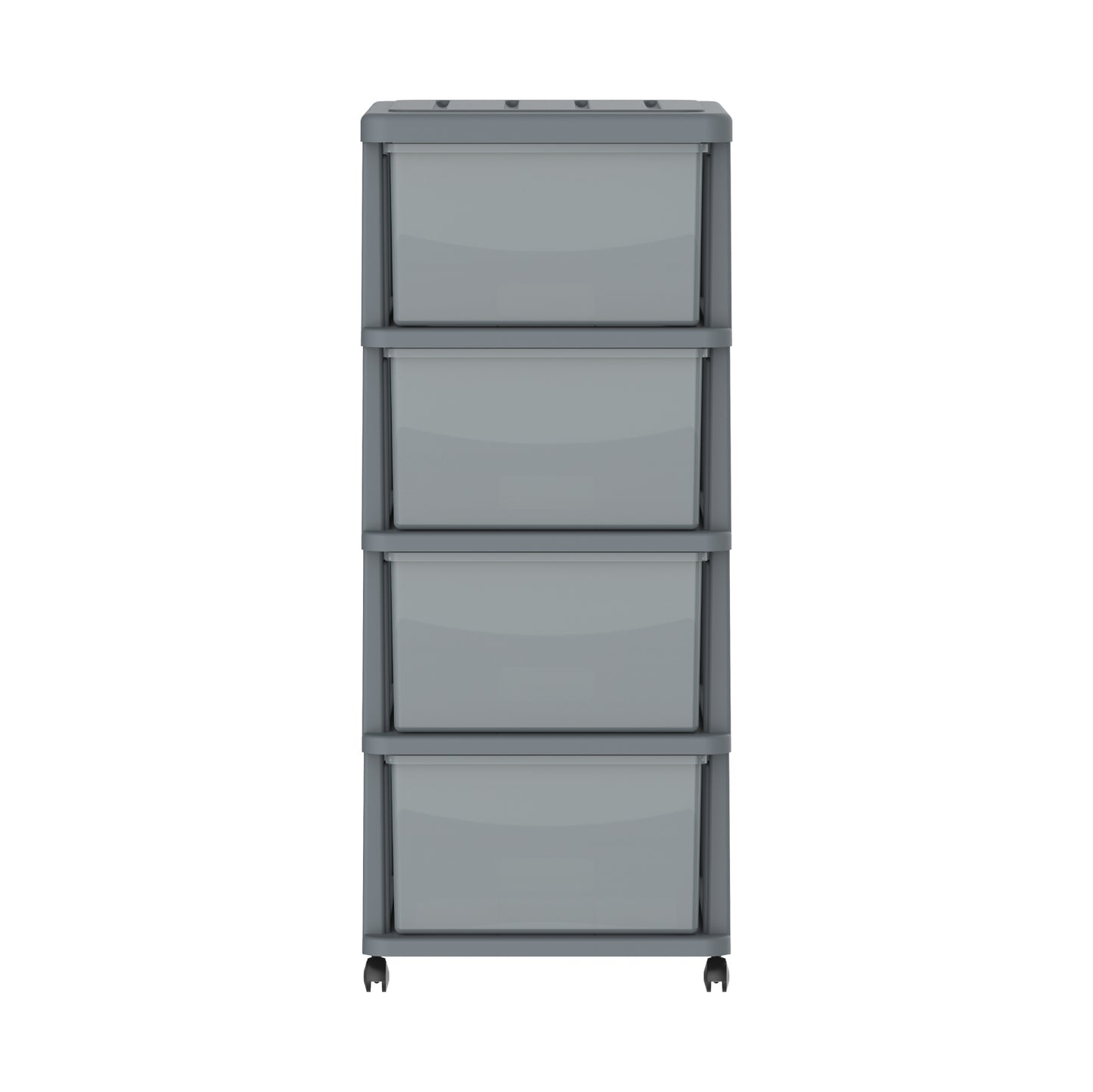 Cedargrain 4 Tiers Storage Cabinet with Drawers & Wheels