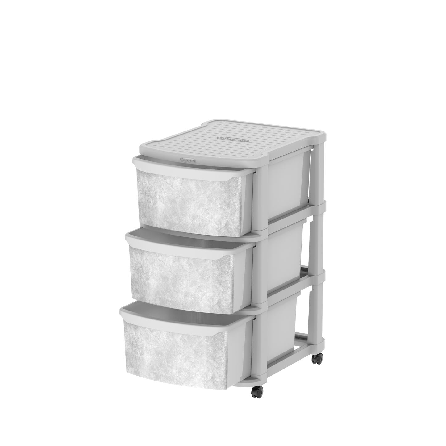 Ceramic 3 Tiers Multipurpose Storage Cabinet with Wheels
