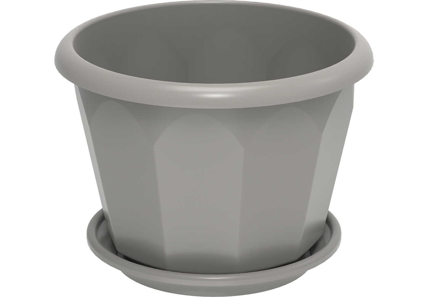 8" Hexagonal Flowerpot with Tray