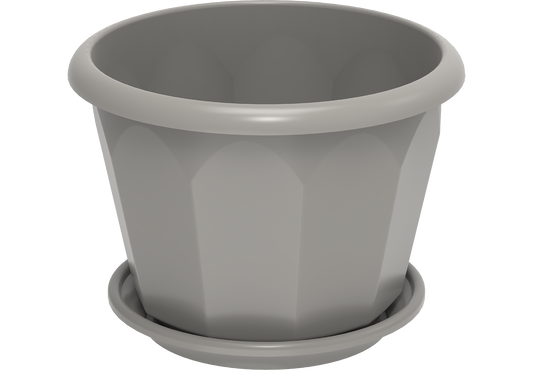 8" Hexagonal Flowerpot with Tray