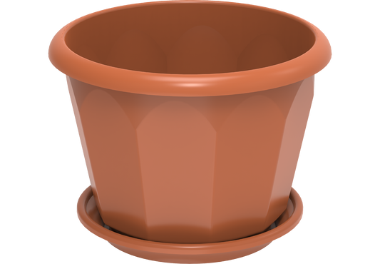 15" Hexagonal Flowerpot with Tray