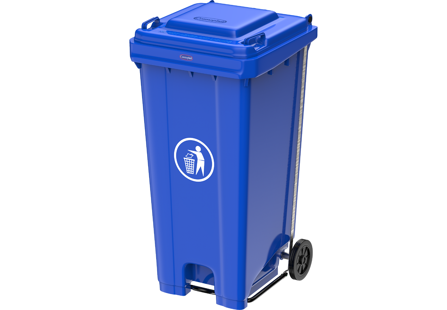 240L Industrial Waste Bin with Pedal & Wheels