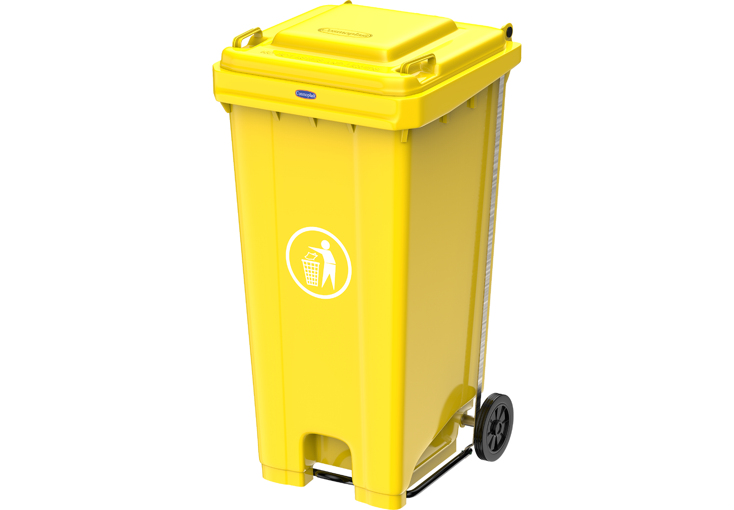 240L Industrial Waste Bin with Pedal & Wheels