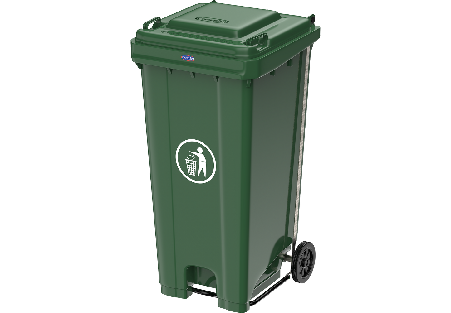240L Industrial Waste Bin with Pedal & Wheels
