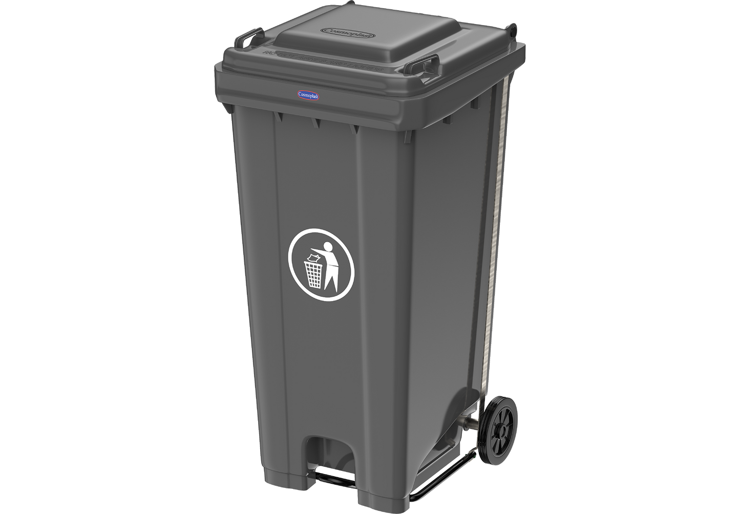 240L Industrial Waste Bin with Pedal & Wheels