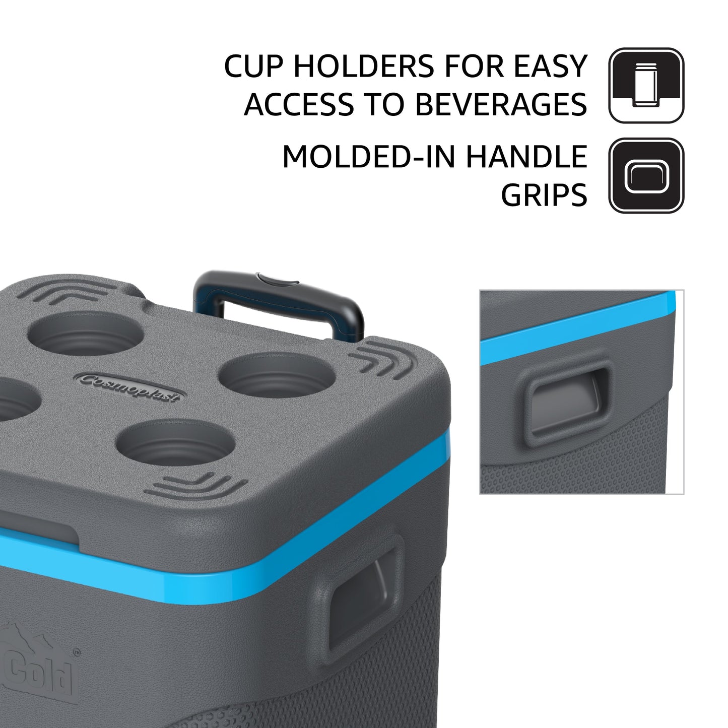 45L KeepCold Picnic Trolley Icebox with Umbrella Holder