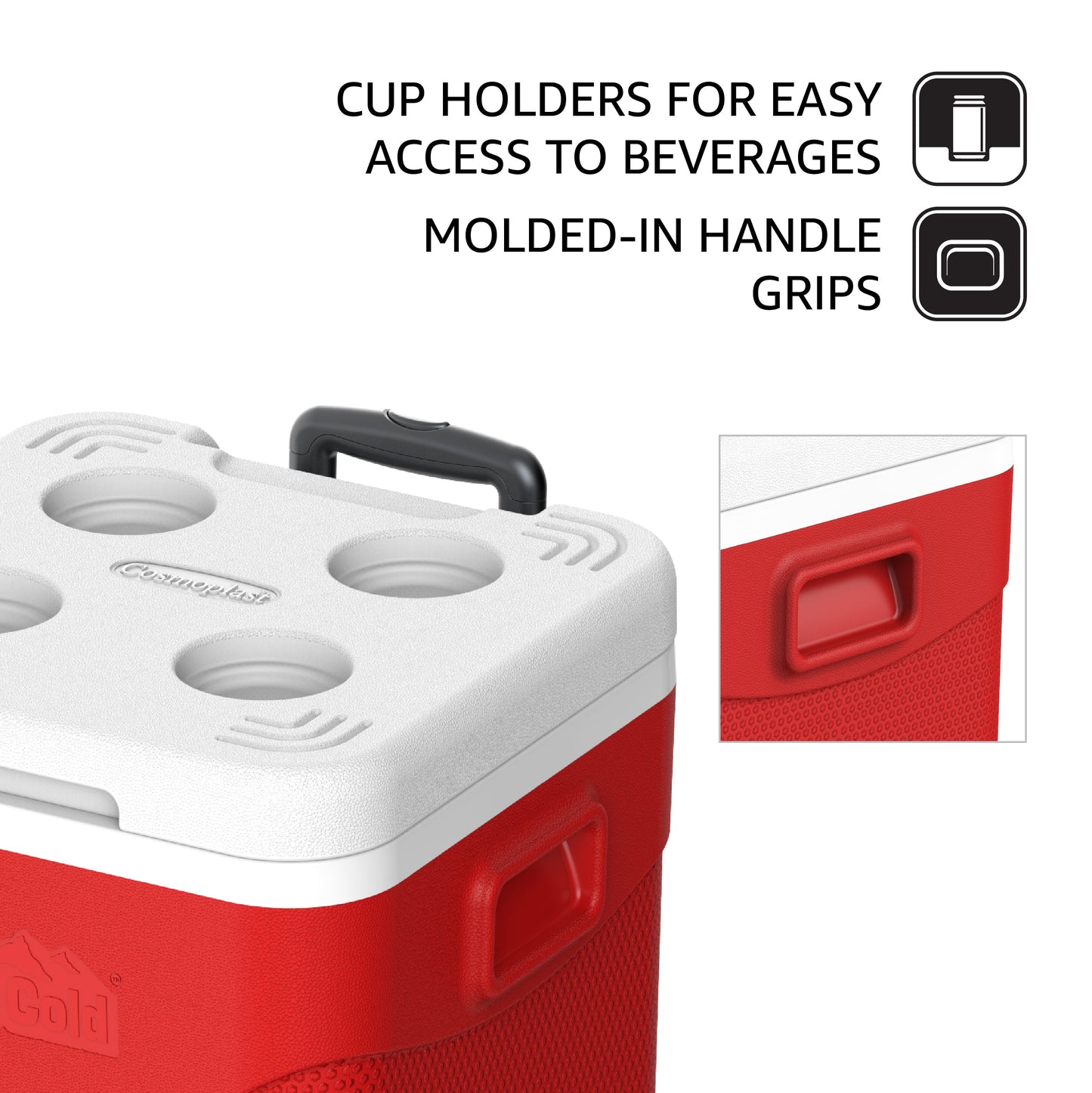 45L KeepCold Picnic Trolley Icebox with Umbrella Holder
