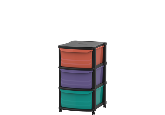 3 Tiers Multipurpose Storage Cabinet with Wheels