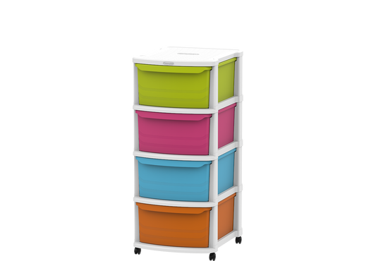 4 Tiers Multipurpose Storage Cabinet with Wheels