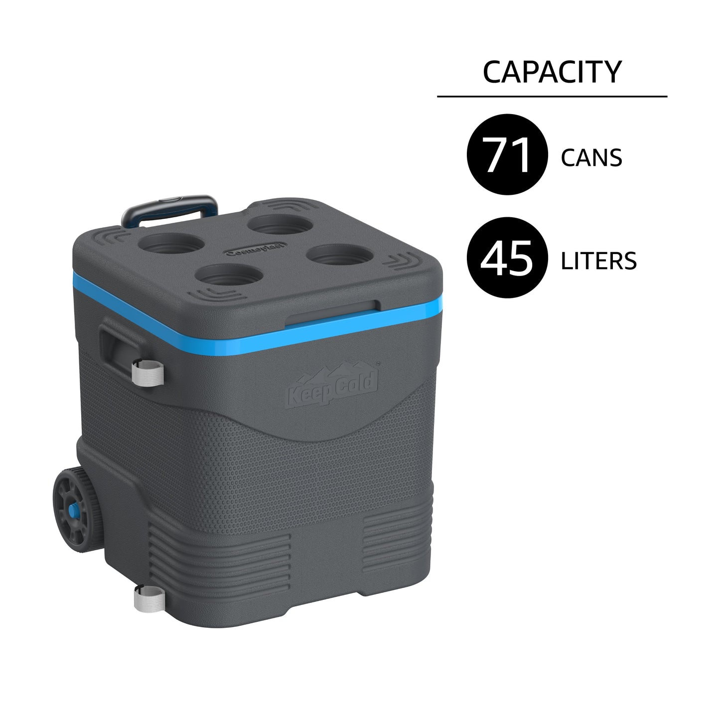 45L KeepCold Picnic Trolley Icebox with Umbrella Holder