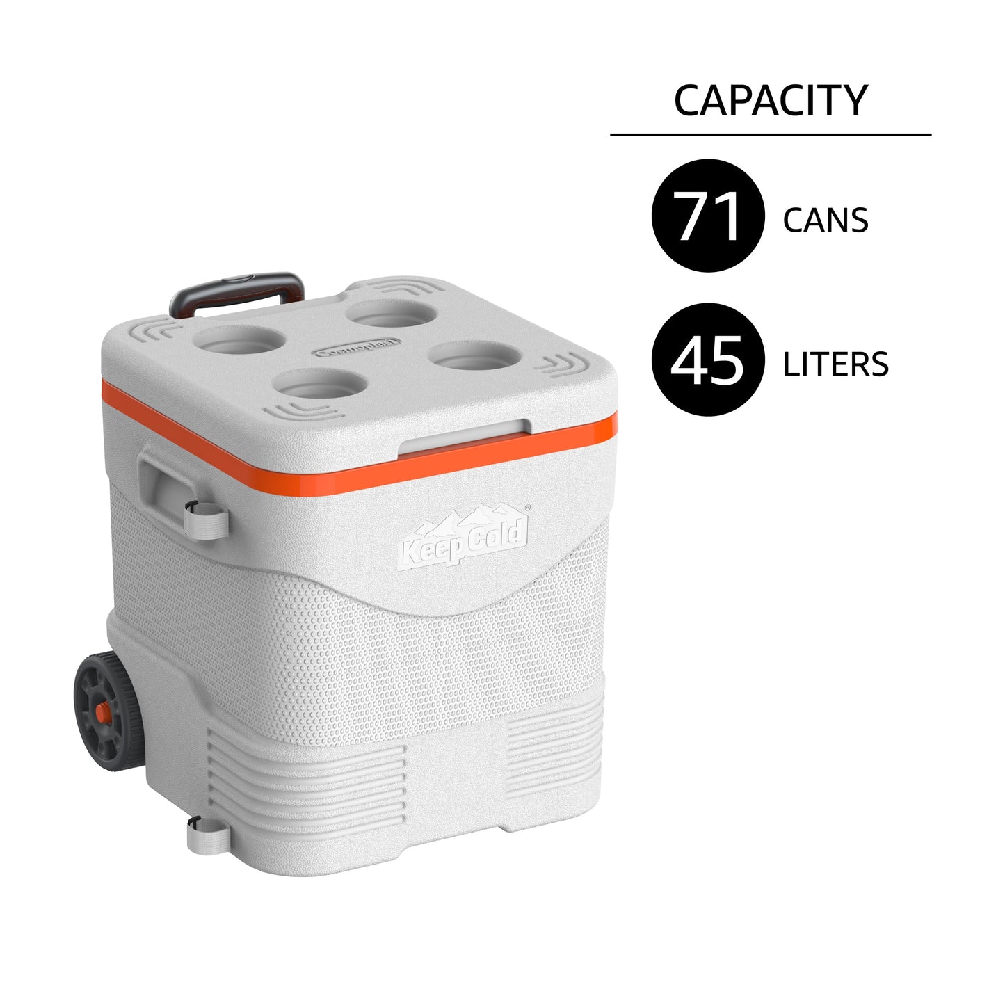 45L KeepCold Picnic Trolley Icebox with Umbrella Holder