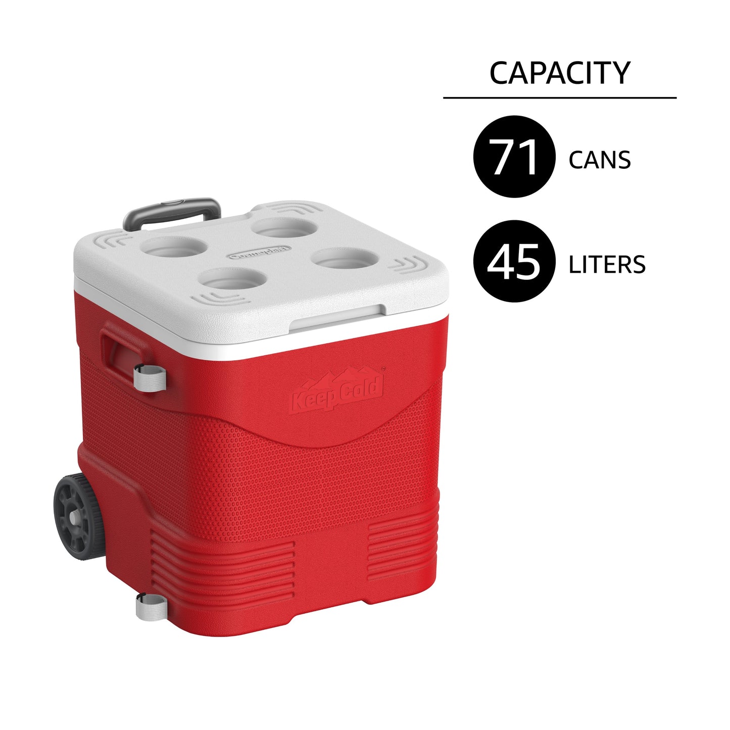 45L KeepCold Picnic Trolley Icebox with Umbrella Holder
