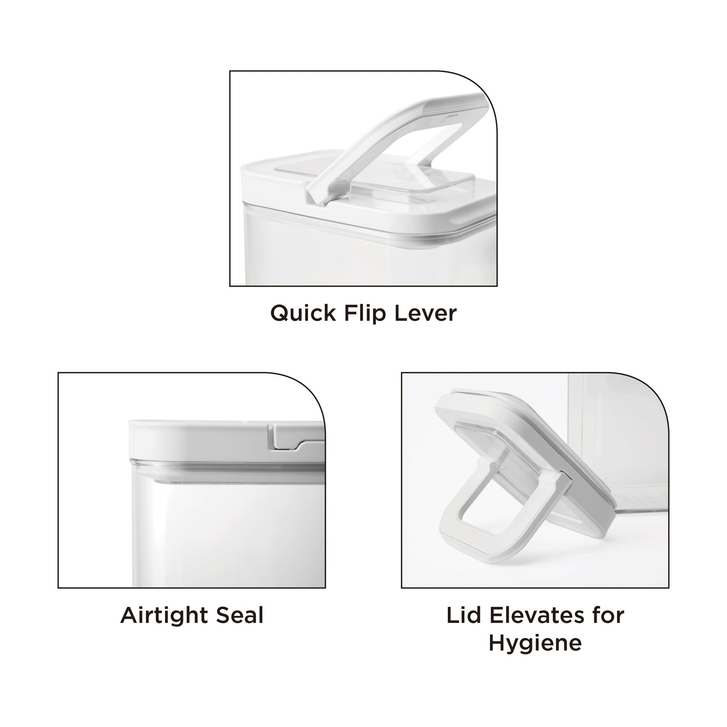 Lock2Go Rectangle Fliplock Canisters 4 Pcs. Set