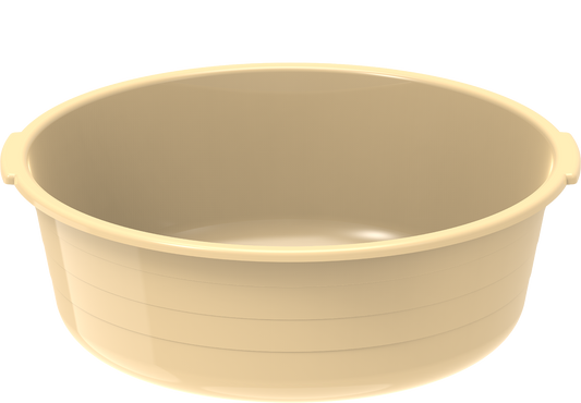 Plastic Round Basin Tub 34L Ivory