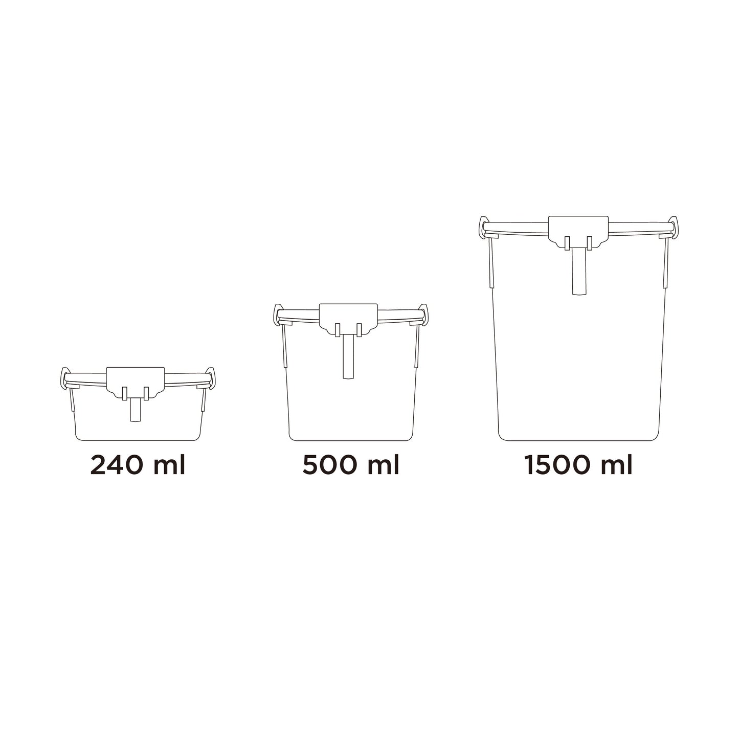 Lock2Go Round Food Lock Containers 3 Pcs. Set