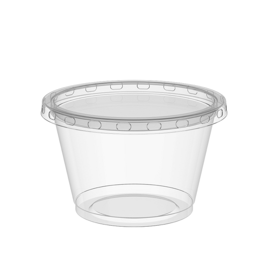 4 oz Carton of 2000 Clear Sauce Cups with Clear Lids
