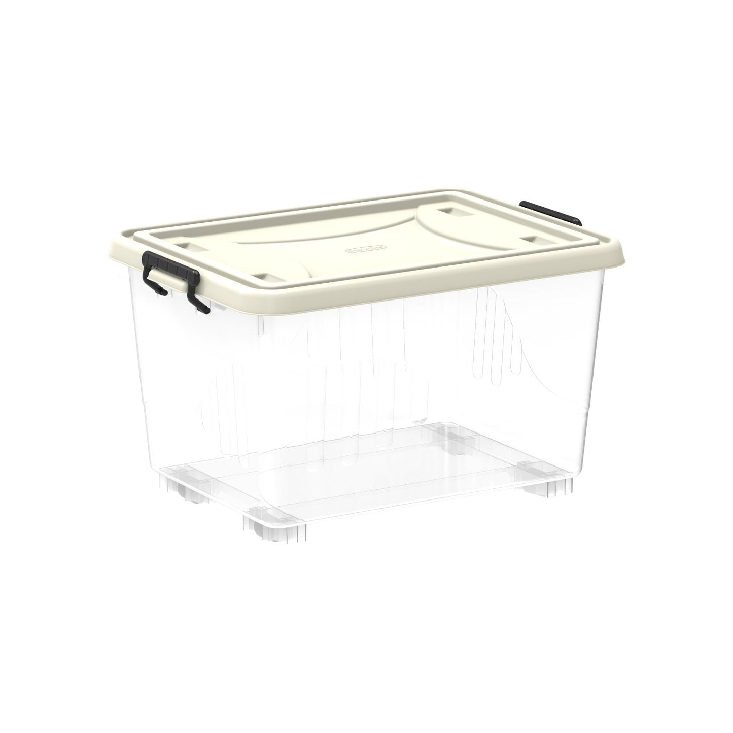 33L Clear Plastic Storage Box with Wheels & Lockable Lid