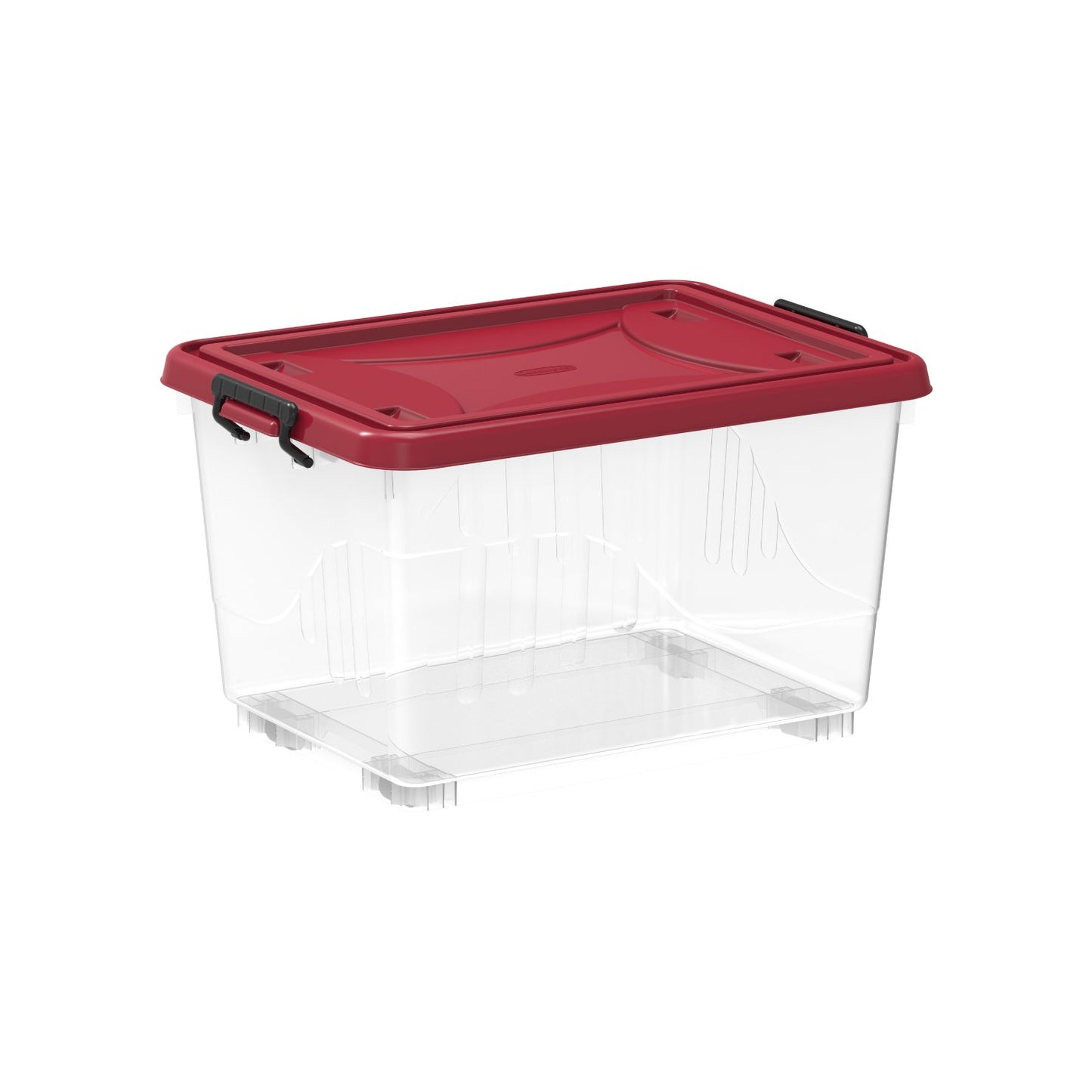 33L Clear Plastic Storage Box with Wheels & Lockable Lid