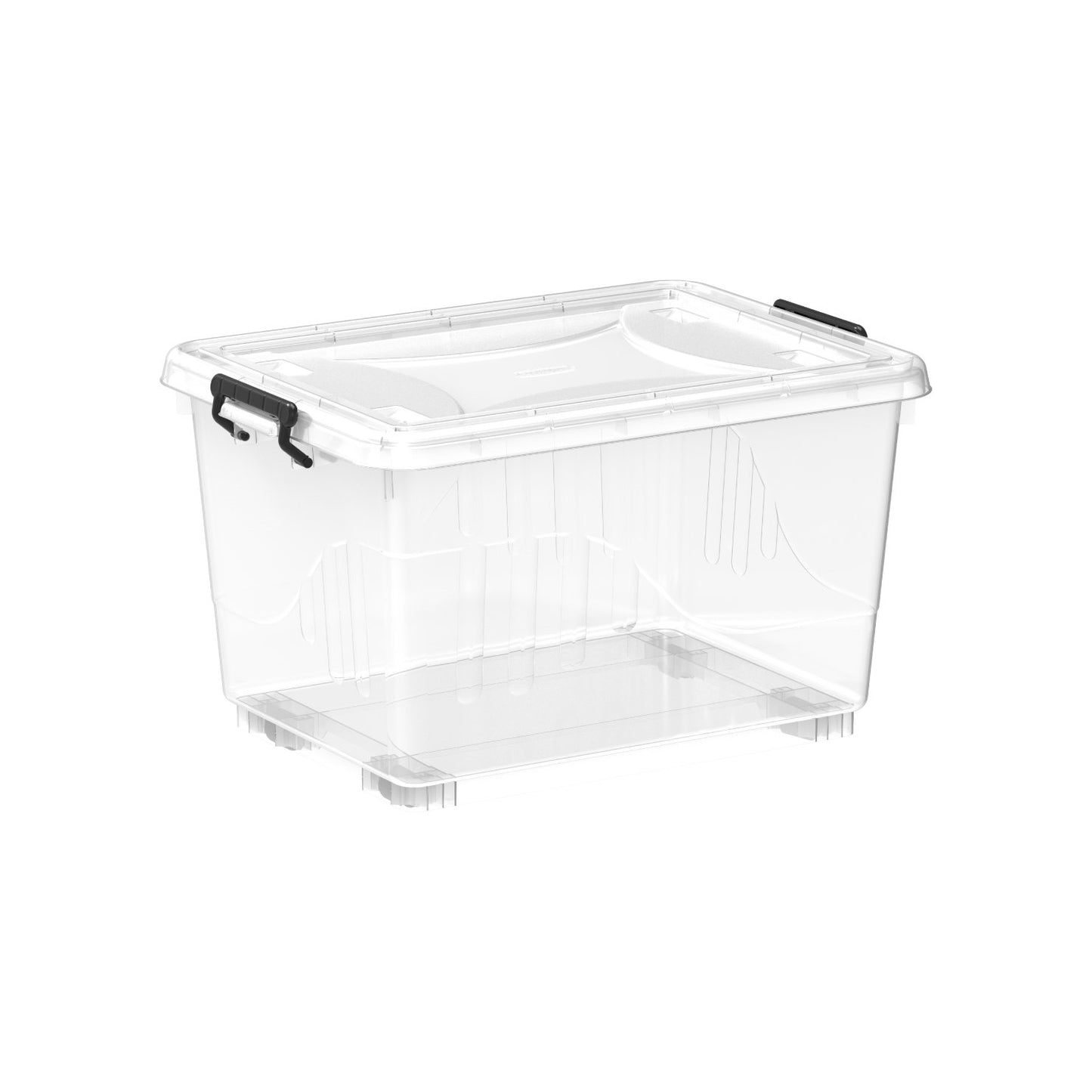 33L Clear Plastic Storage Box with Wheels & Lockable Lid