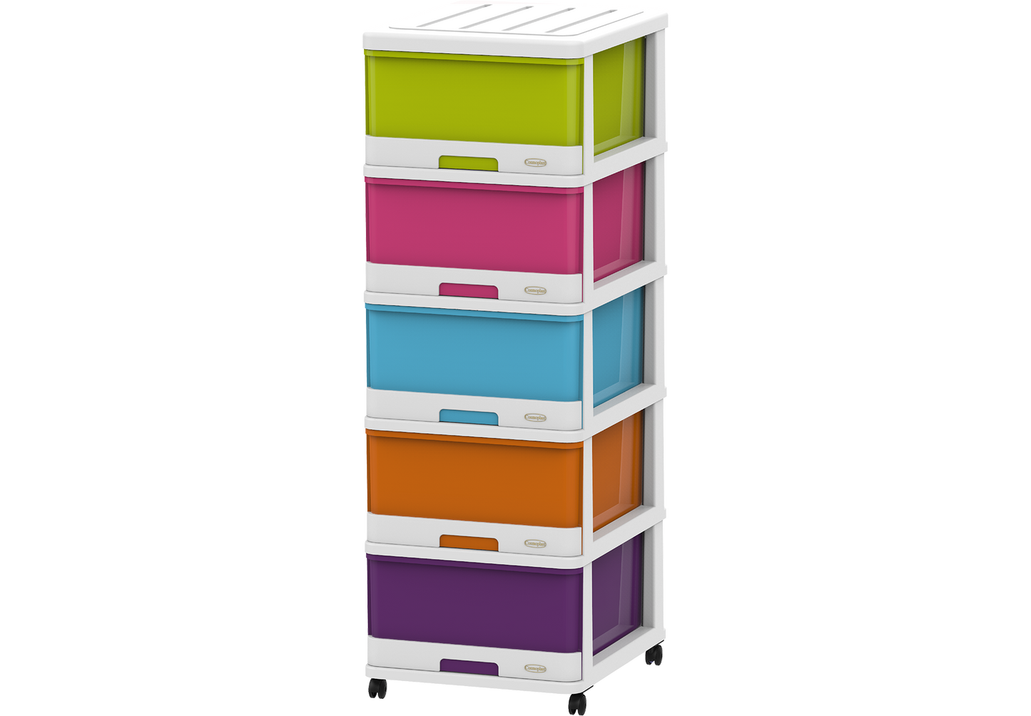 5 Tiers Storage Cabinet with Drawers & Wheels