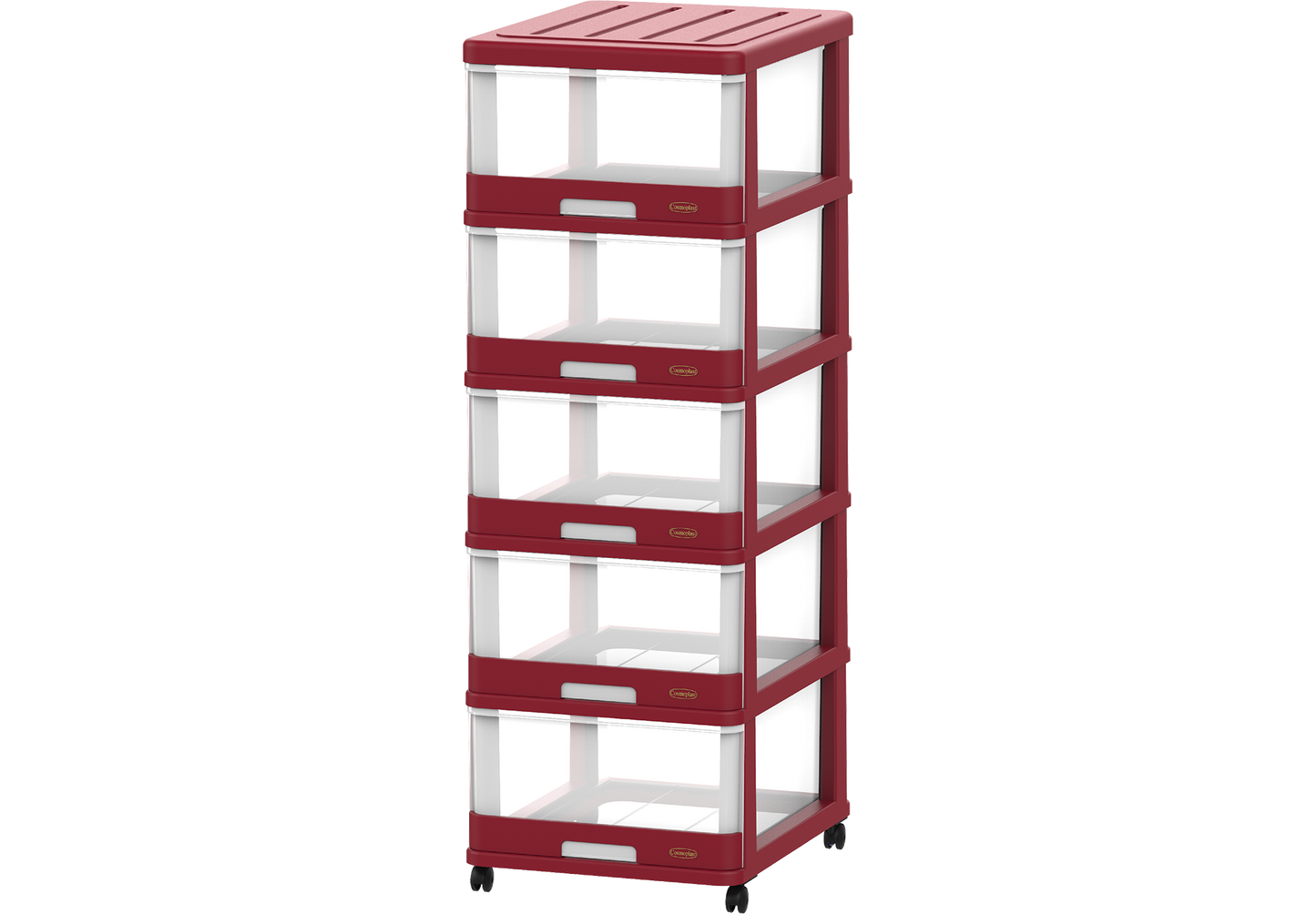 5 Tiers Storage Cabinet with Drawers & Wheels