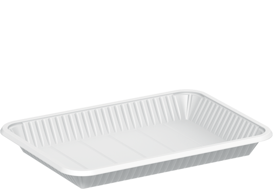 1430 ml White Plastic Rectangular Trays 10 kg