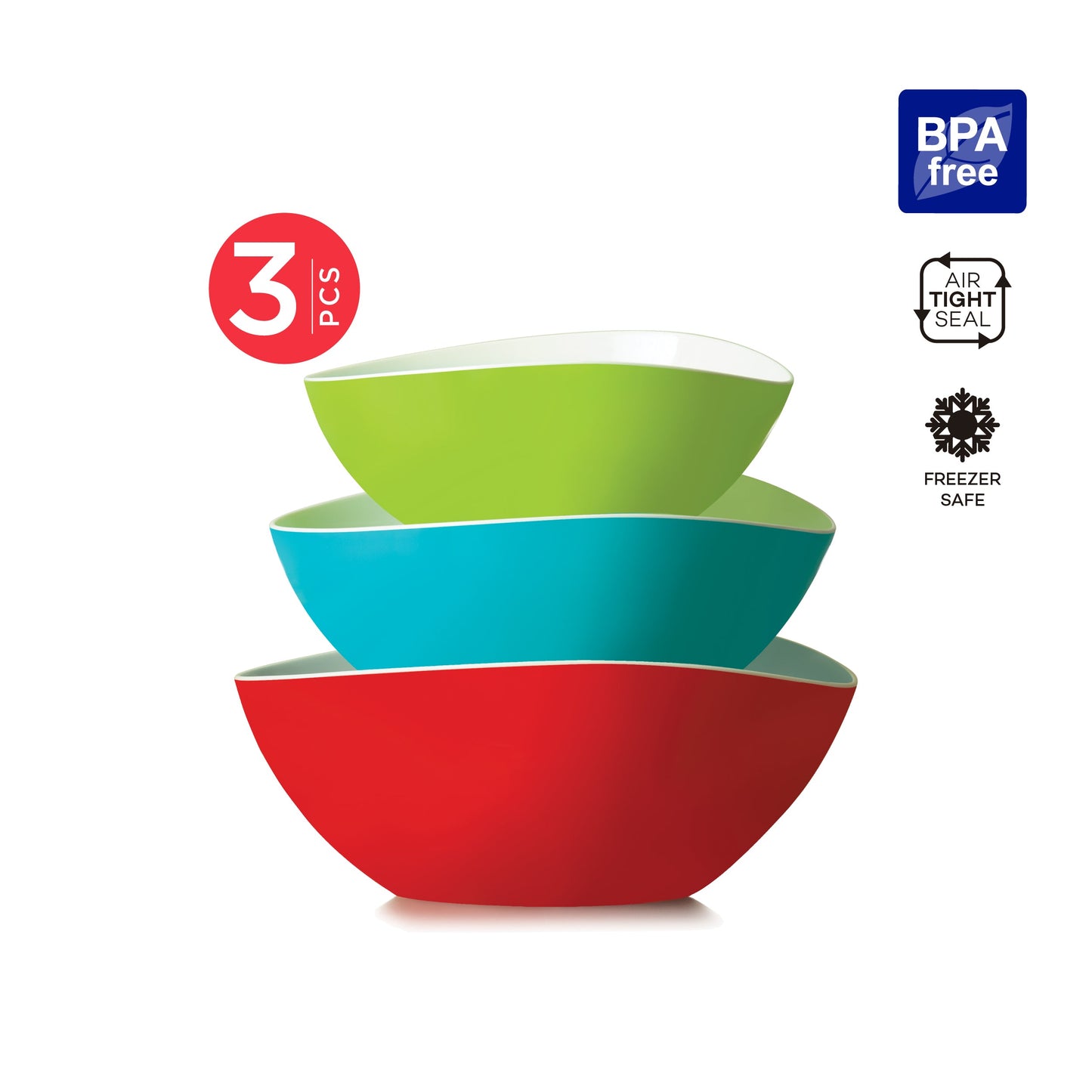 Lock2Go Teardrop Bowl 3 Pcs. Set