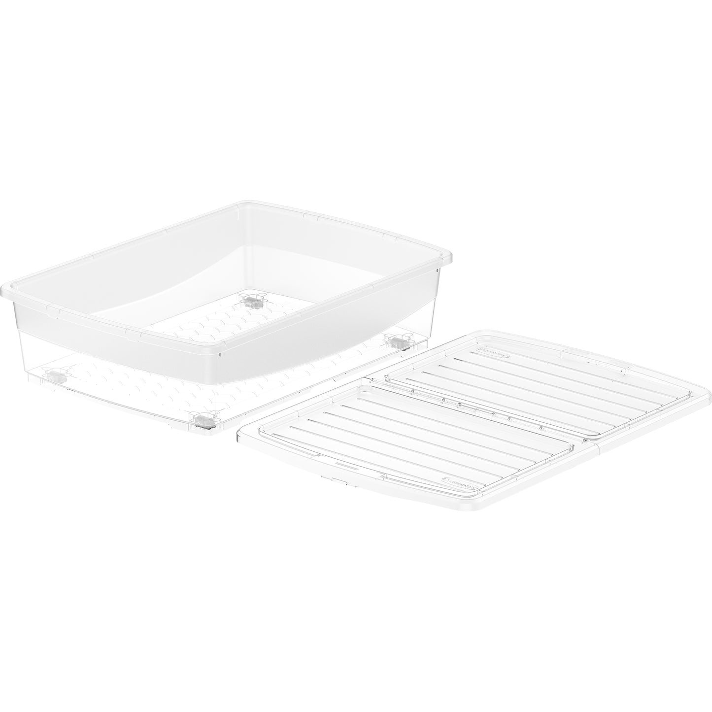 45L Clear Plastic Underbed Storage Box with Wheels & Lockable Lid