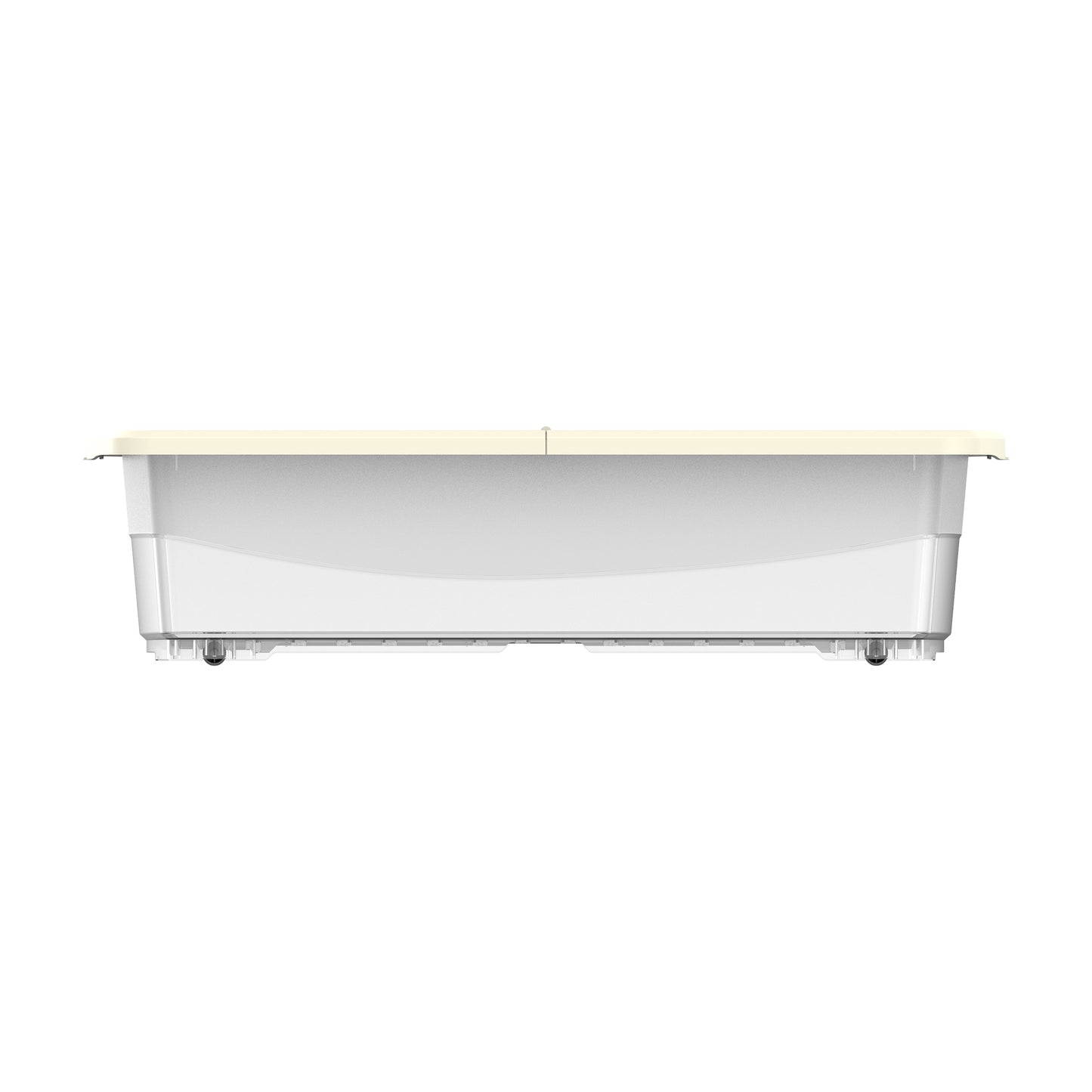 45L Clear Plastic Underbed Storage Box with Wheels & Lockable Lid
