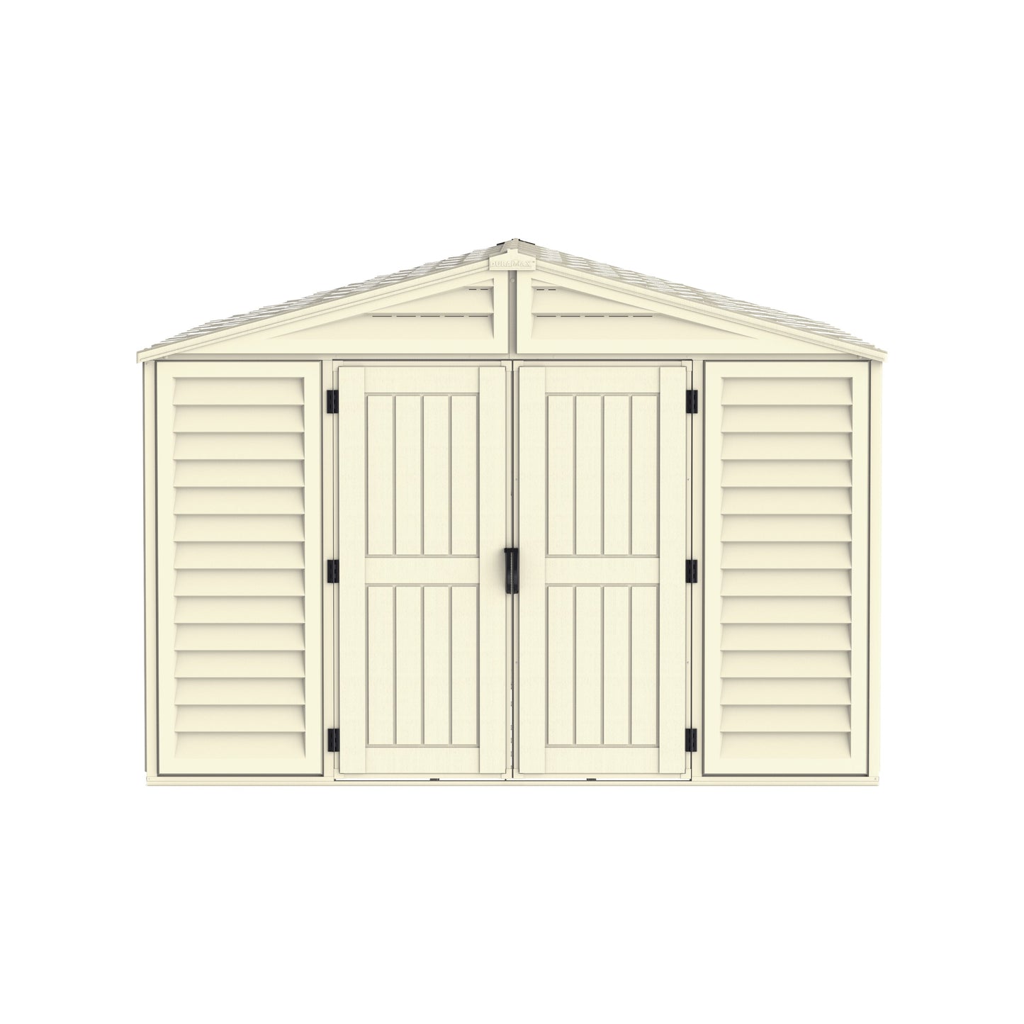 WoodBridge 10.5x13ft 324.8 x 405 x 233.2 cm Resin Garden Storage Shed with FREE Shelving Rack 4