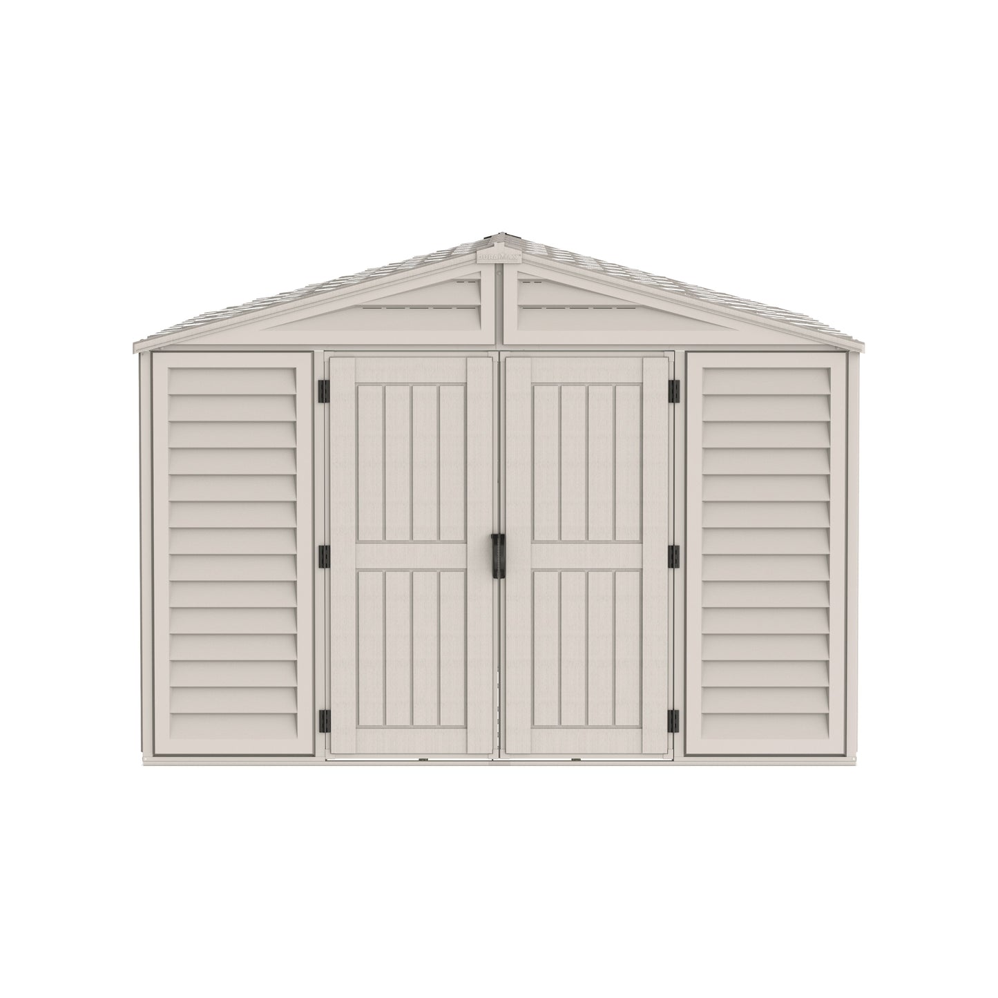 WoodBridge 10.5x13ft 324.8 x 405 x 233.2 cm Resin Garden Storage Shed with FREE Shelving Rack 4