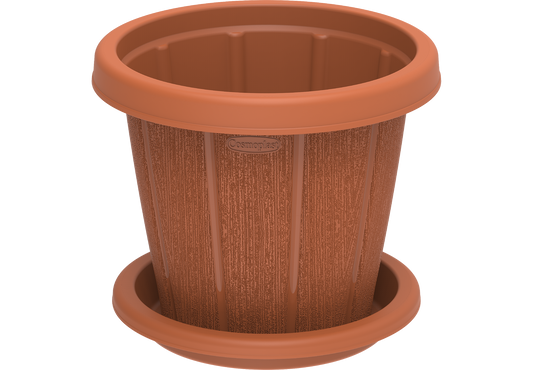 Cedargrain 10" Flowerpot with Tray