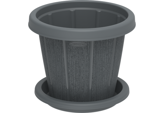 Cedargrain 12" Flowerpot with Tray